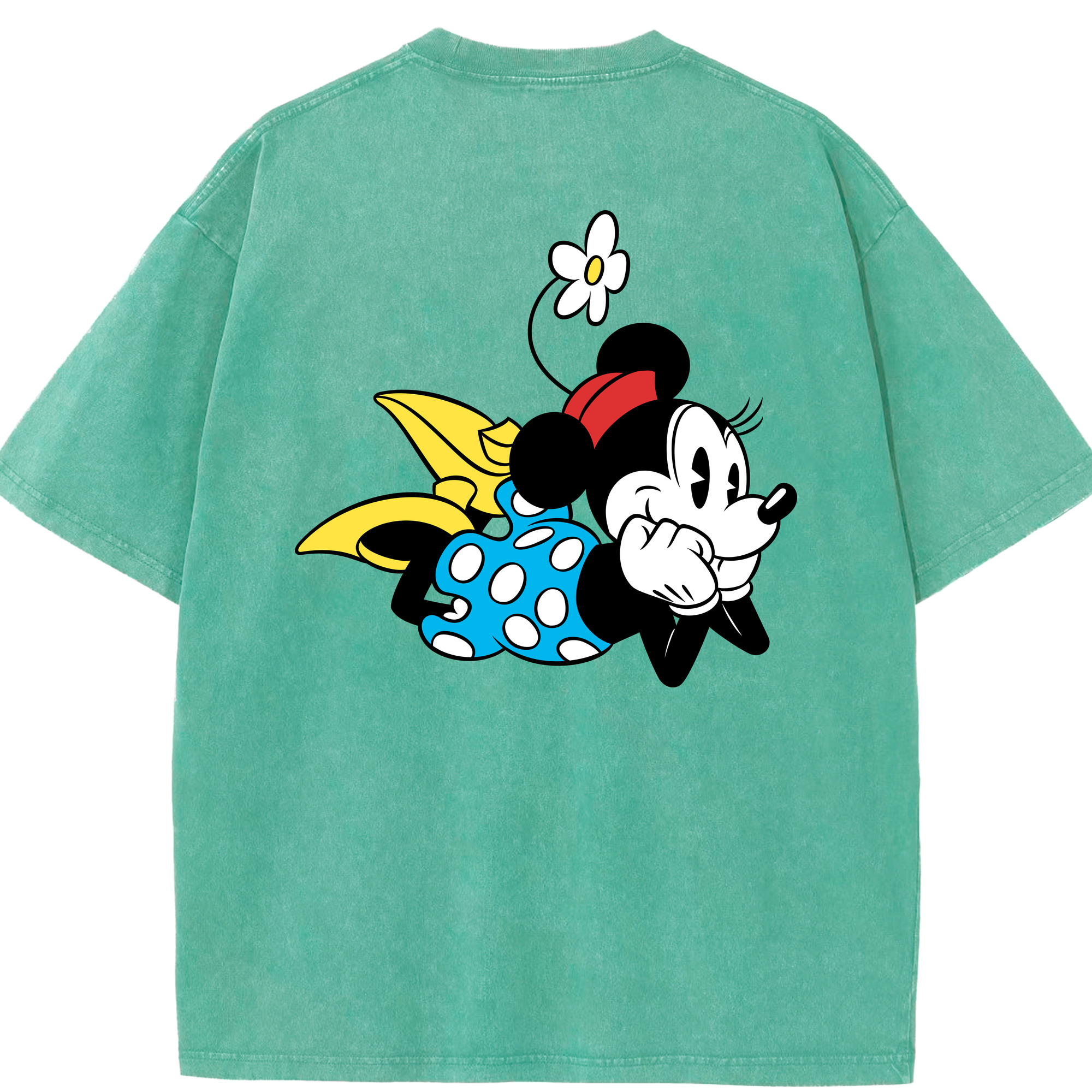 （画像用） ミッキーマウス Mickey Mouse 綿100% ヴィンテージ風 半袖Tシャツ（背面プリント）